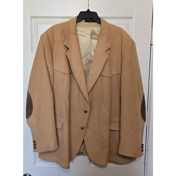 Vintage CCC Western Wear Corduroy Blazer Jacket 52 R Elbow Patch Horse Rodeo - Picture 1 of 6